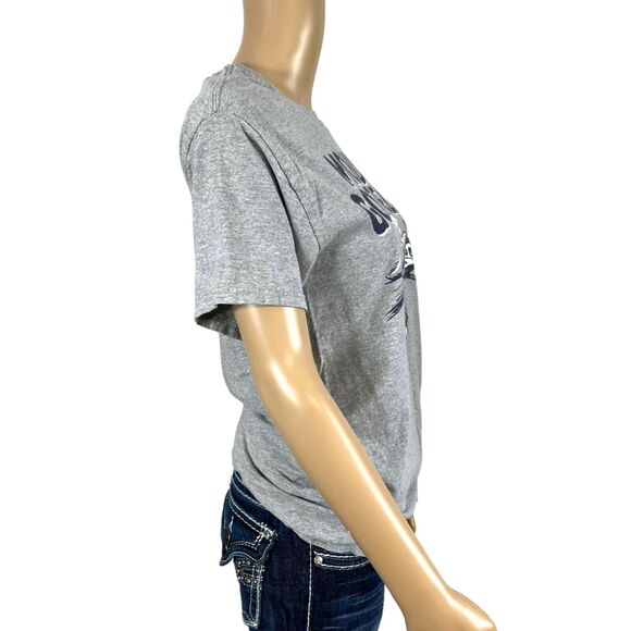 Graphic Print Unisex T Shirt Top Mondays Got Me Like Sloth Gray Blue Small - Picture 4 of 8